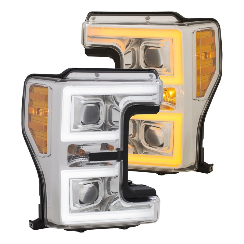 ANZO LED Headlights 17-18 Ford F-250 Super Duty Plank-Style L.E.D. Headlight Chrome (Pair)