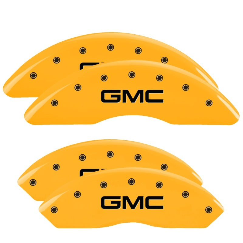 MGP 4 Caliper Covers Engraved Front & Rear Denali Yellow Finish Black Char 2003 GMC Safari