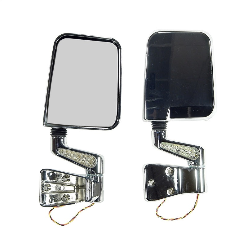 Rugged Ridge 87-02 Jeep Wrangler YJ/TJ Chrome Door Mirror Kit w/ LED Turn Signal-Rugged Ridge-797 Offroad