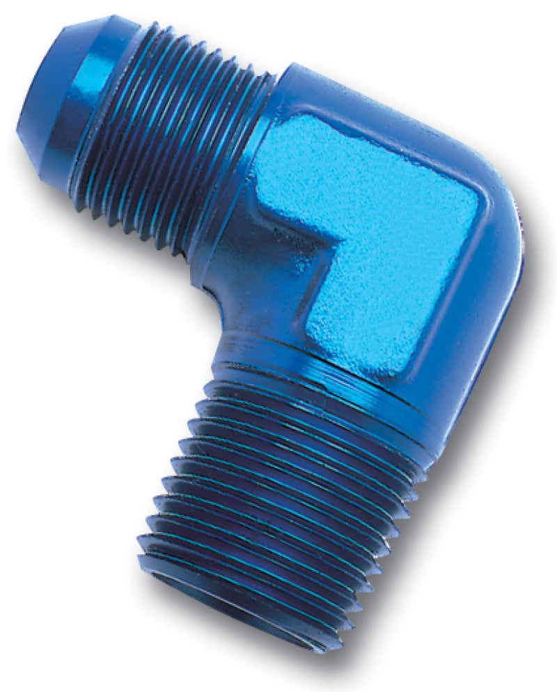 Russell Performance -8 AN to 3/8in NPT 90 Degree Flare to Pipe Adapter (Blue)-Russell-797 Offroad