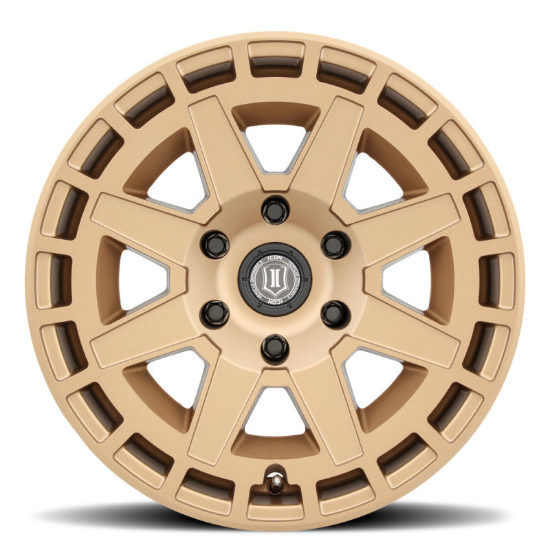 ICON Compass 17x8.5 5x5 -6mm Offset 4.5in BS Satin Brass Wheel