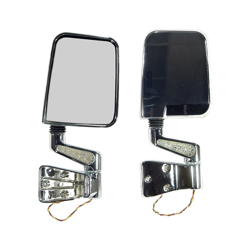 Rugged Ridge 87-02 Jeep Wrangler YJ/TJ Chrome Door Mirror Kit w/ LED Turn Signal-Rugged Ridge-797 Offroad