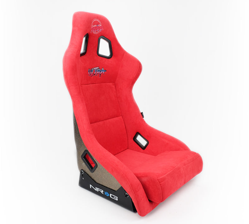 NRG FRP Bucket Seat ULTRA Edition - Large (Red Alcantara/Gold Glitter Back)