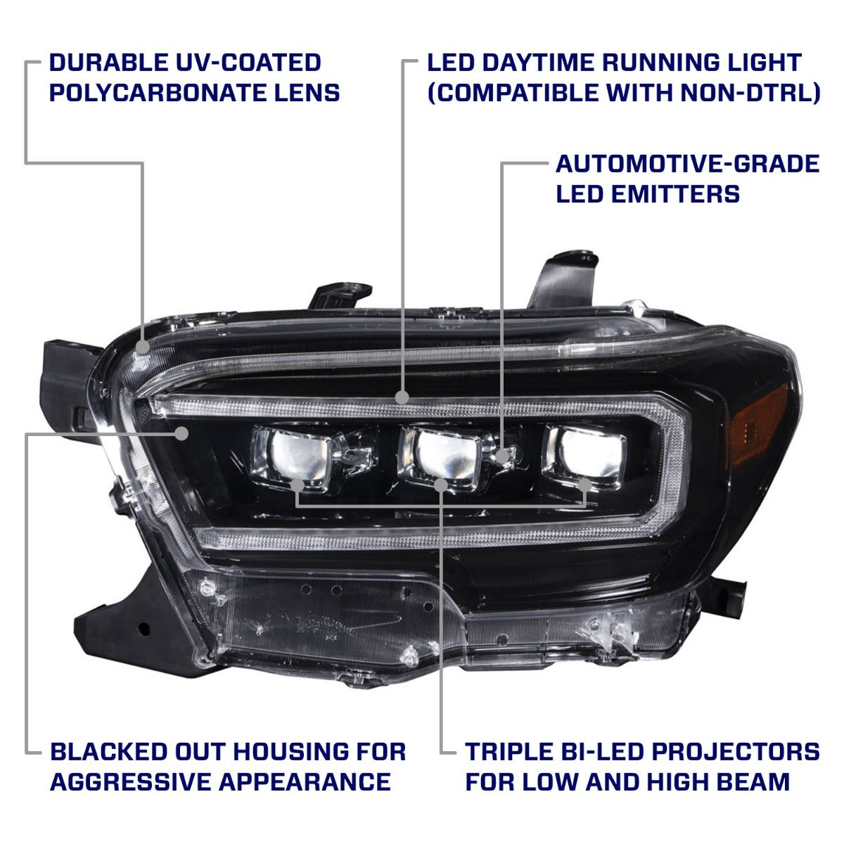 Form Lighting 2016-2023 Toyota Tacoma Sequential LED Projector Headlights (pair)