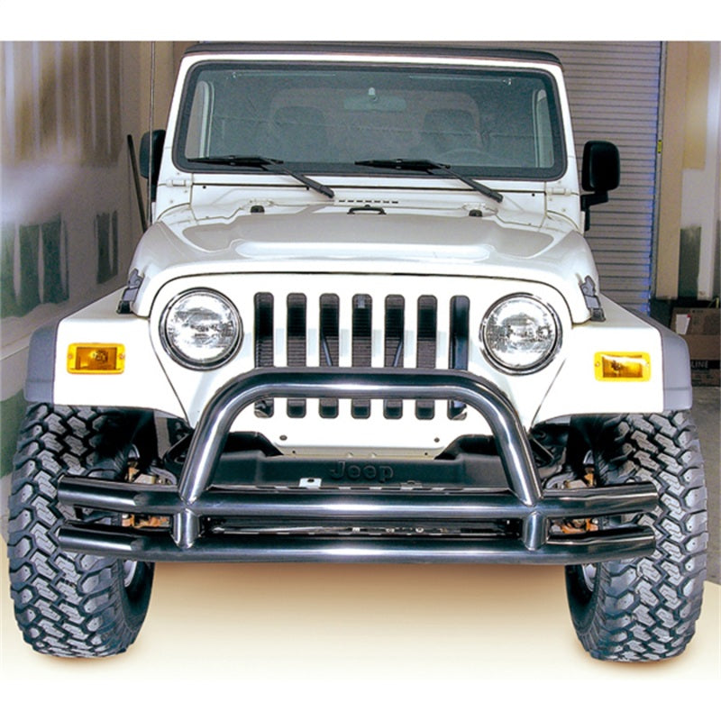 Rugged Ridge 3-In Dbl Tube Front Bumper w/ Hoop 76-06 CJ / Jeep Wrangler-Rugged Ridge-797 Offroad