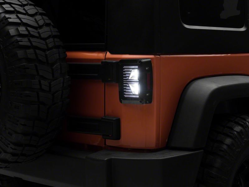 Raxiom 07-18 Jeep Wrangler JK Axial Series Vision LED Tail Lights- Blk Housing (Clear Lens)