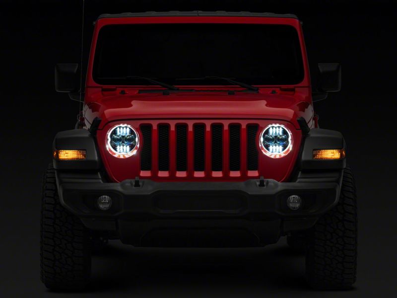 Raxiom 18-23 Jeep Wrangler JL Axial Series 9-In Angel Eye LED Headlights- Blk Housing (Clear Lens)