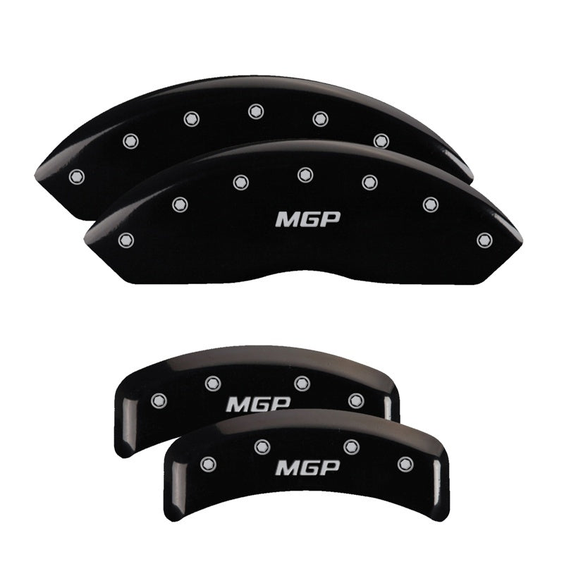 MGP 4 Caliper Covers Engraved Front & Rear Oval logo/Ford Black finish silver ch