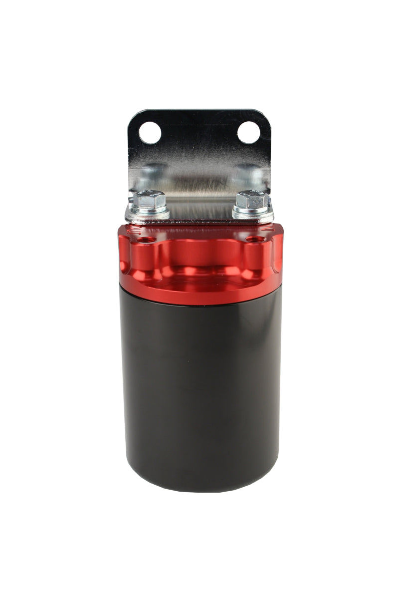 Aeromotive SS Series Billet Canister Style Fuel Filter Anodized Black/Red - 10 Micron Fabric Element