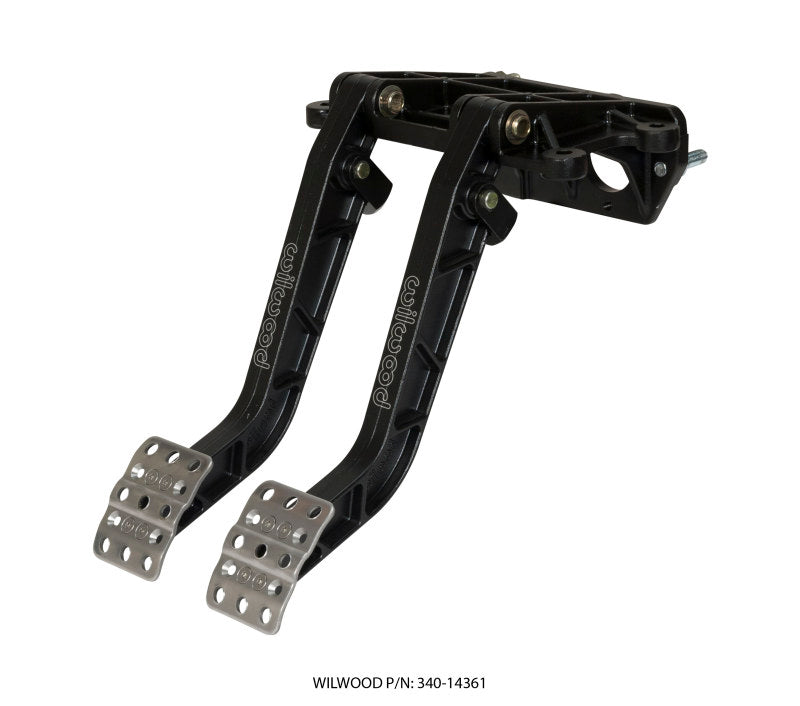 Wilwood Adjustable-Tandem Dual Pedal - Brake / Clutch - Fwd. Swing Mount - 7.0:1 - Black E-Coat