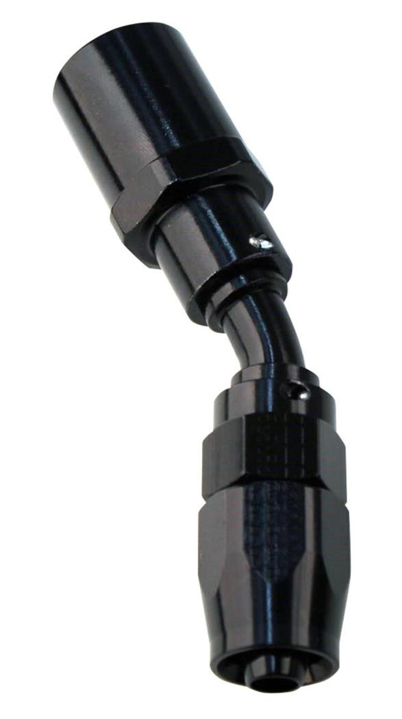 Fragola -10AN Male Rad. Fitting x 45 Degree Pro-Flow Hose End - Black