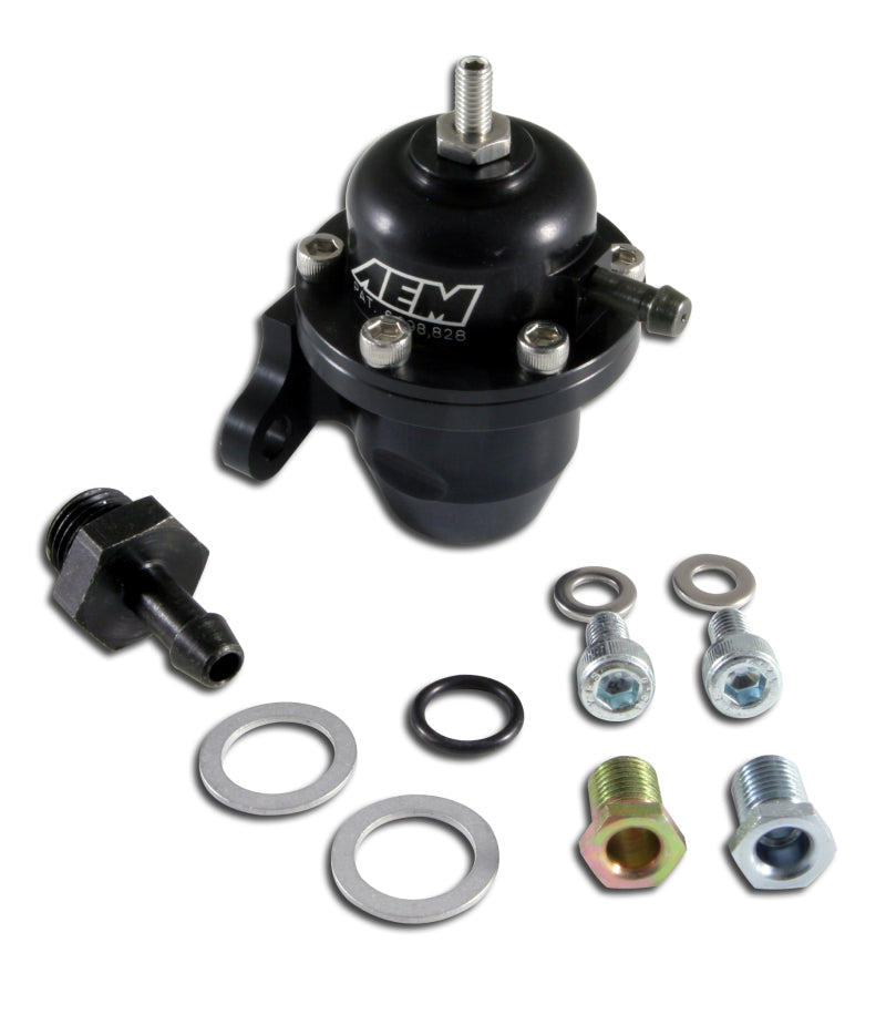 AEM 98-99 Acura CL / 00-05 S2000 / 98-02 Accord / 96-00 Civic Black Adjustable Fuel Pressure Regulat