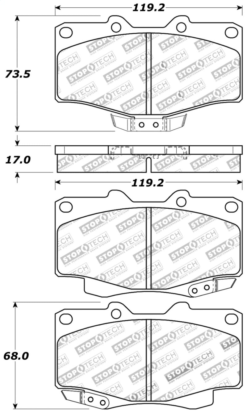 StopTech Sport Brake Pads w/Shims and Hardware - Front