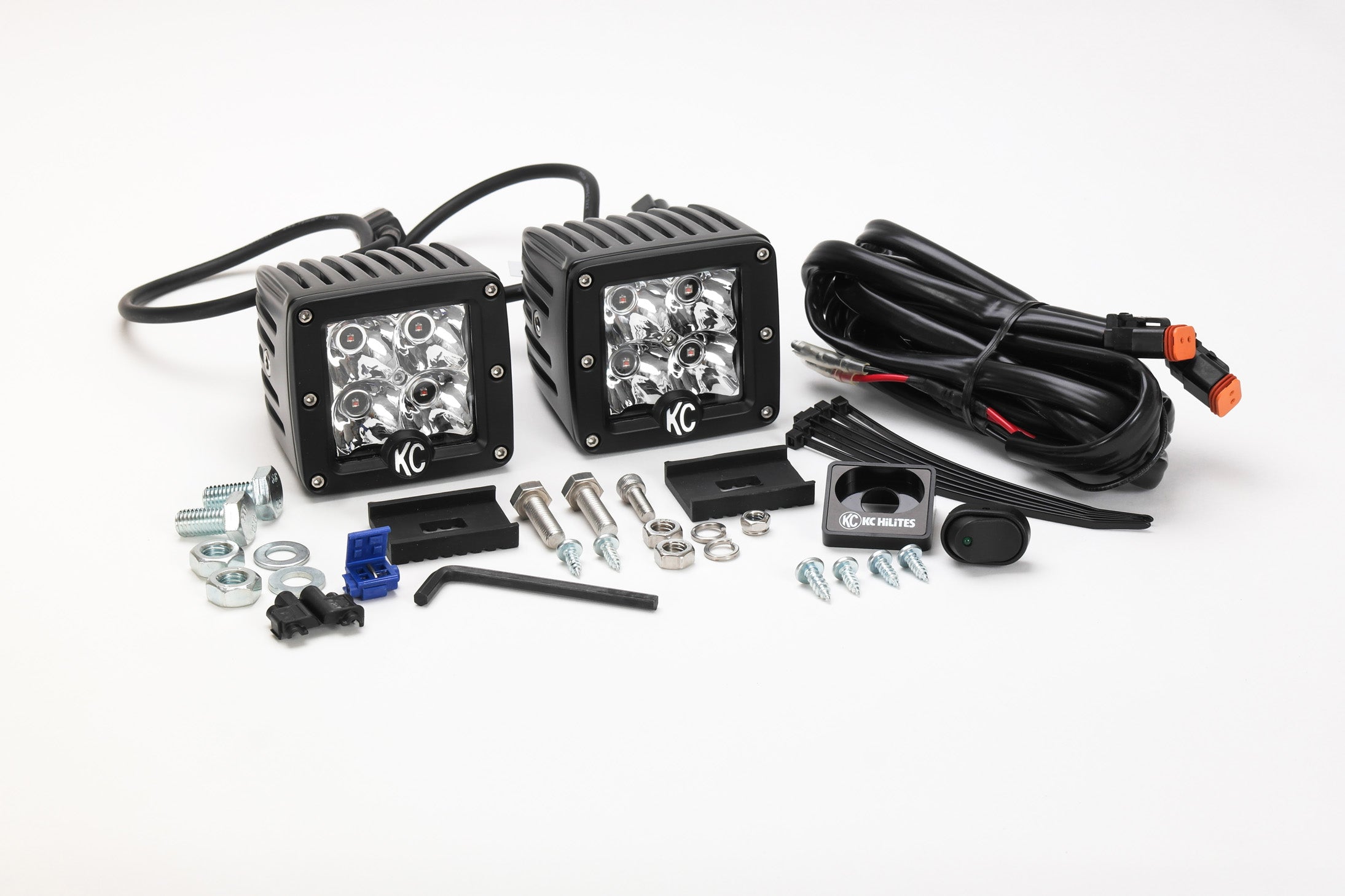 KC Hilites 3 In C-Series C3 LED - 2-Light System - Amber - 12W Spot Beam