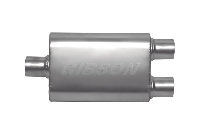 Gibson CFT Superflow Center/Dual Oval Muffler - 4x9x18in/3in Inlet/2.5in Outlet - Stainless