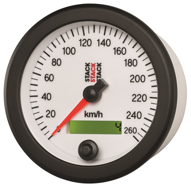 Autometer Stack Instruments 88MM 0-260 KM/H Programmable Speedometer - White