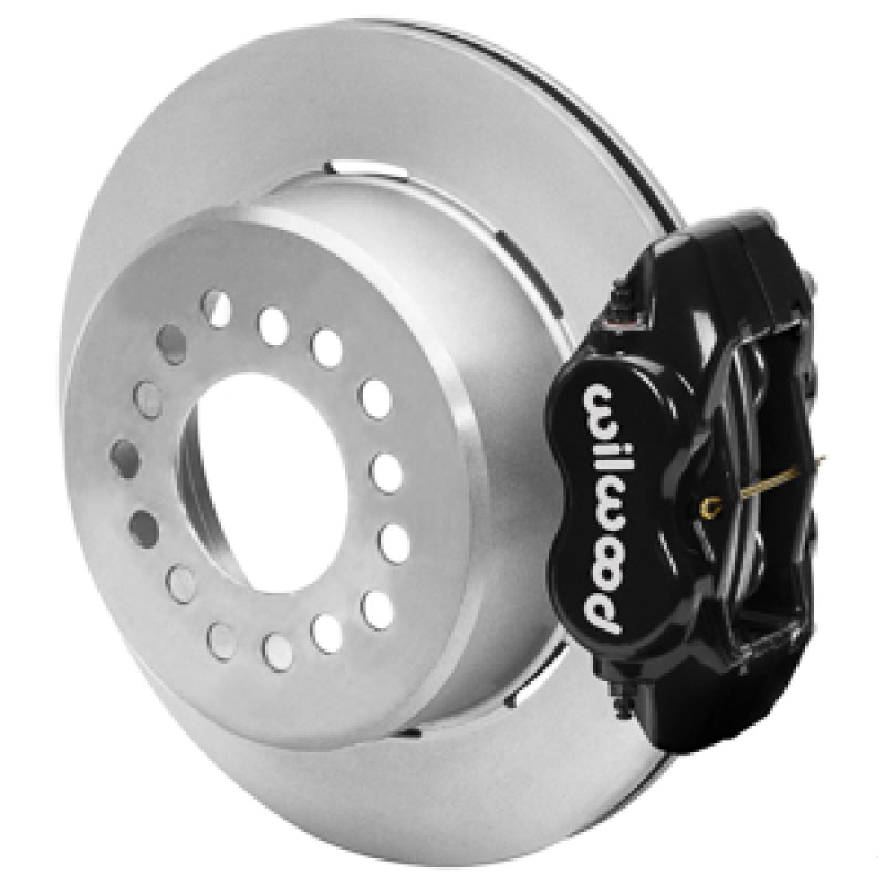 Wilwood Chevy Monte Carlo Forged 4 Piston DynaPro Black Caliper HP32 VV Plain Rotor - 12.19x0.81