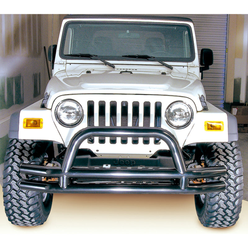 Rugged Ridge 3-In Dbl Tube Front Bumper w/ Hoop 76-06 CJ / Jeep Wrangler-Rugged Ridge-797 Offroad