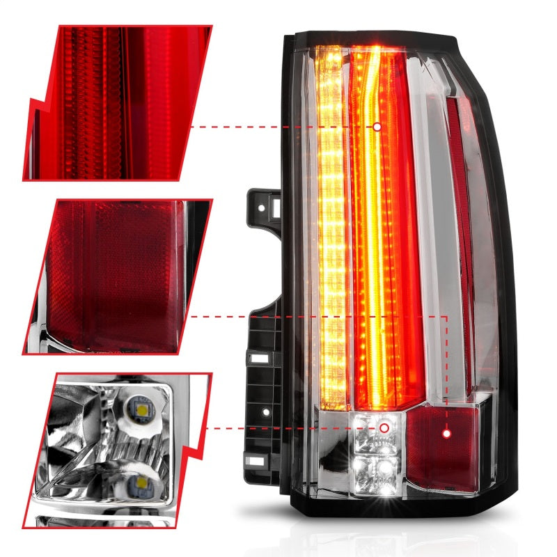 ANZO 2015-2017 GMC Yukon/Yukon XL LED Taillights Chrome