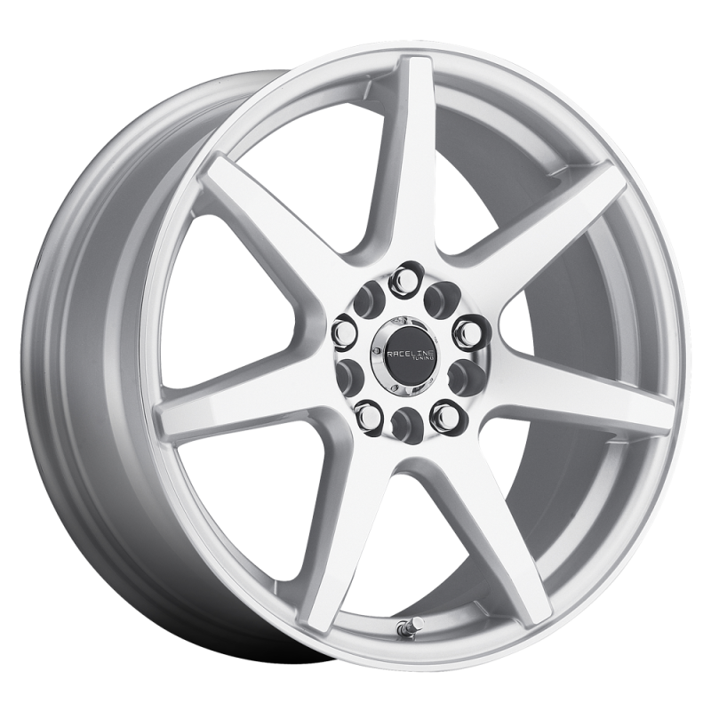 Raceline 131S Evo 17x7.5in / 4x100/4x108 BP / 40mm Offset / 72.62mm Bore - Silver & Machined Wheel