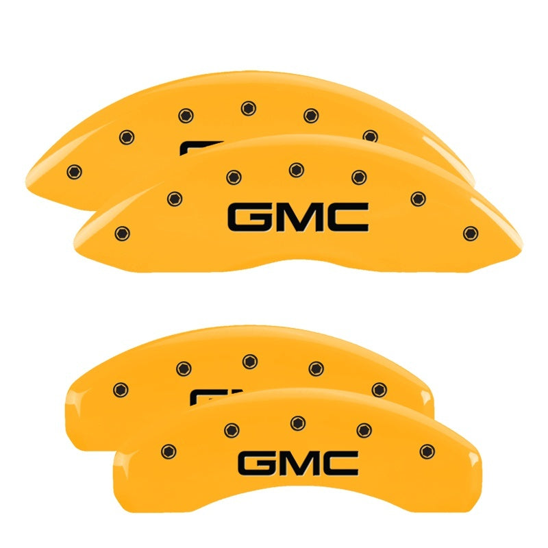 MGP 4 Caliper Covers Engraved Front & Rear GMC Yellow Finish Black Char 2007 GMC Savana 2500