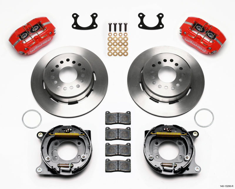 Wilwood Dynapro Dust-Boot P/S Park Brake Kit Red Small Ford 2.50in Offset