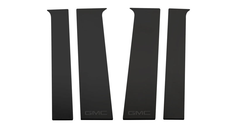 Putco 2020 GMC Sierra HD - GMC Etching - Crew Cab / Dbl Cab (6pcs) Black Platinum Pillar Posts