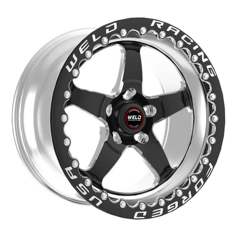 Weld S71 15x8.33 / 5x4.75 BP / 4.5in. BS Black Wheel (Medium Pad) - Black Single Beadlock MT