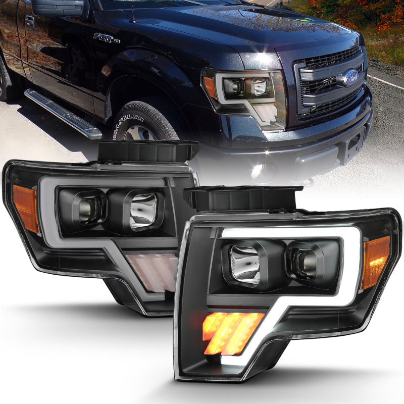 ANZO 2009-2014 Ford F-150 Projector Light Bar G4 H.L. Black Amber