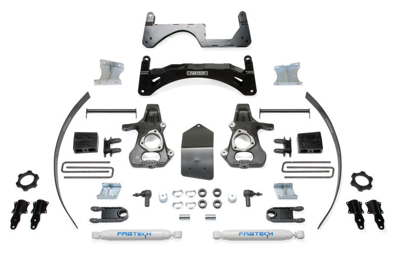 Fabtech 14-18 GM C/K1500 P/U w/oE Forg Stl UCA 6in Basic Sys w/Perf Shks