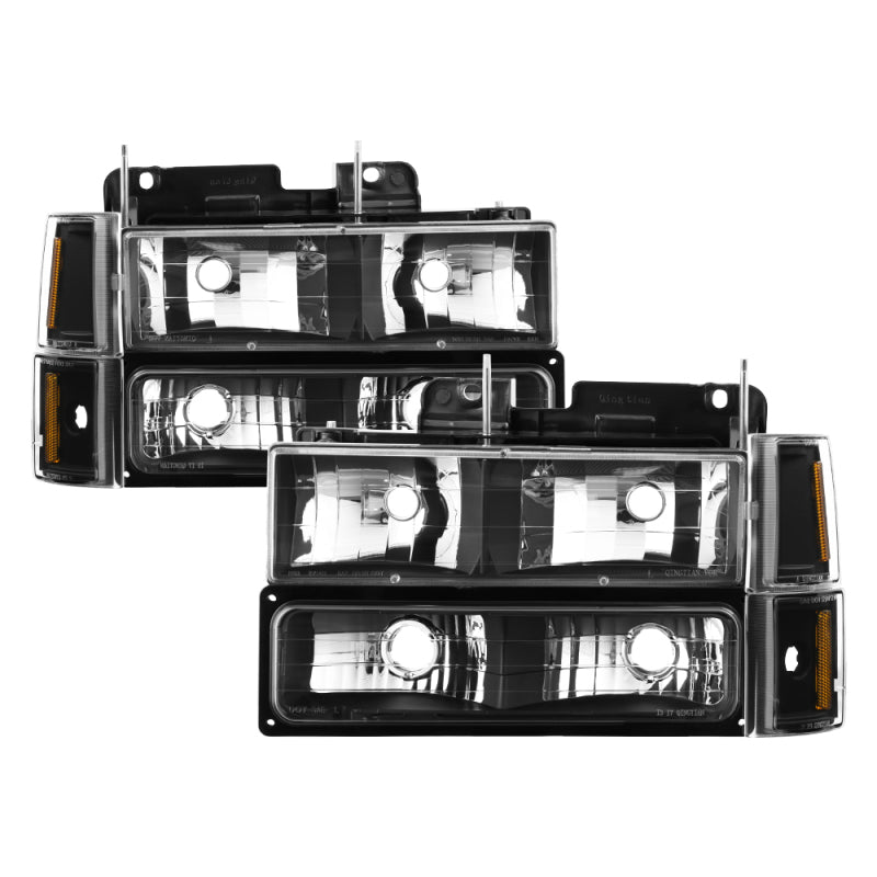 xTune GMC C/K Series 94-98 Headlights w/ Corner and Parking Lights - Black HD-JH-GCK94-BK-SET