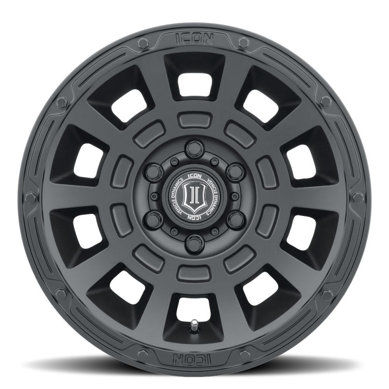 ICON Thrust 17x8.5 5x150 25mm Offset 5.75in BS Satin Black Wheel