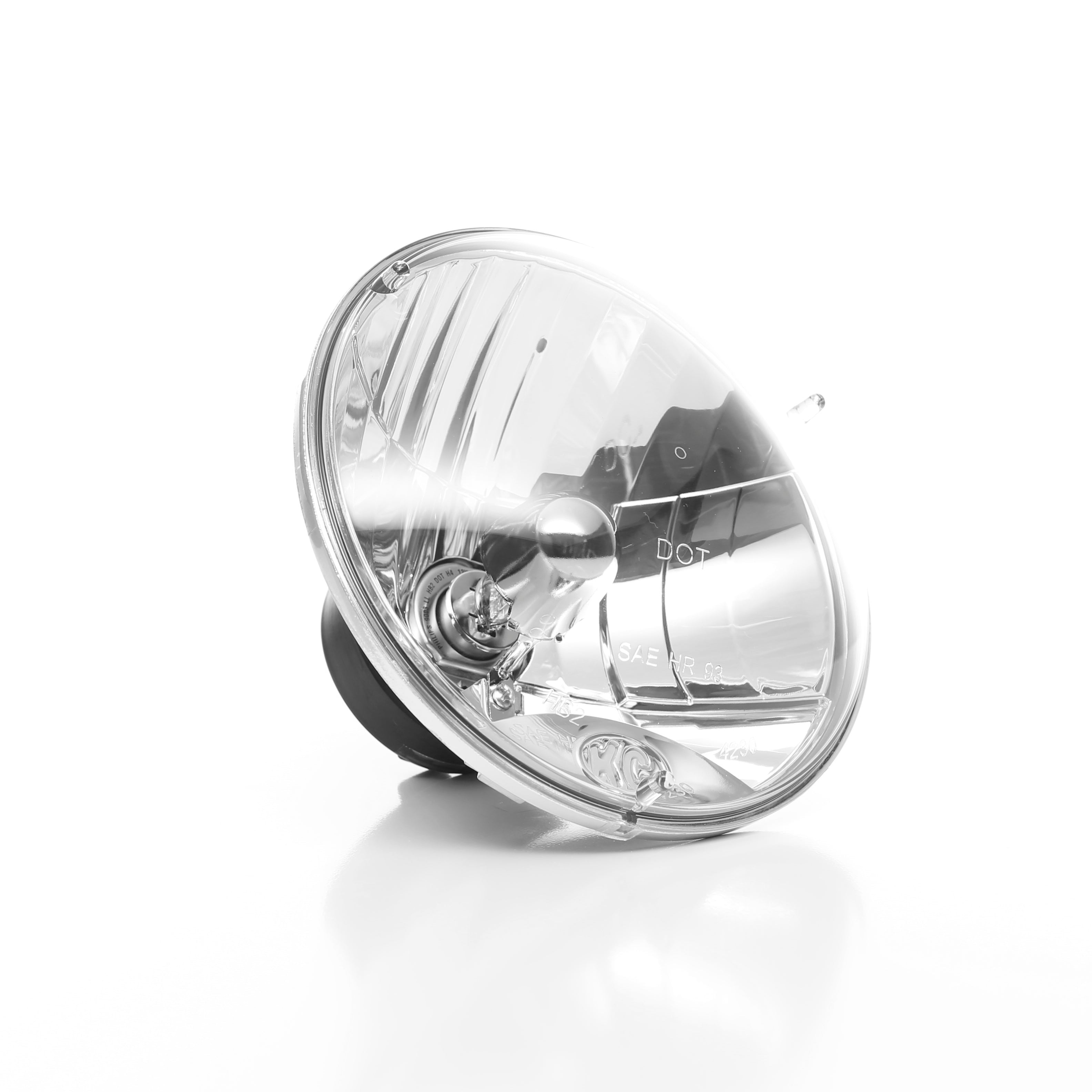 KC Hilites 7 In Headlight - H4 Halogen - 2-Lights - 55W / 60W DOT Headlight - Universal / Fits 97-06 Jeep TJ