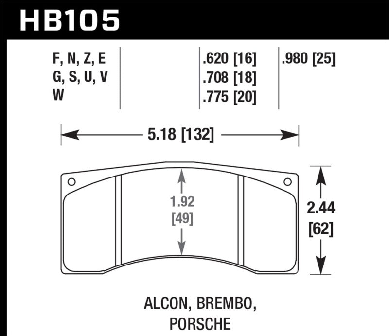Hawk Alcon/Brembo/Porsche DTC-70 Rear Race Brake Pads-Hawk Performance-797 Offroad