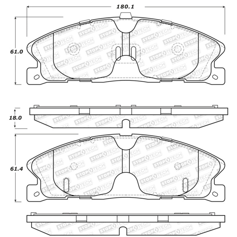 StopTech Sport Brake Pads w/Shims and Hardware - Rear