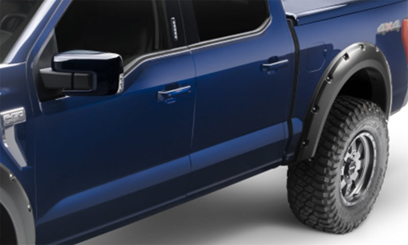 Bushwacker 21-22 Ford F-150 (Excl. Lightning) Pocket Style Fender Flares 2pc Rear - Black