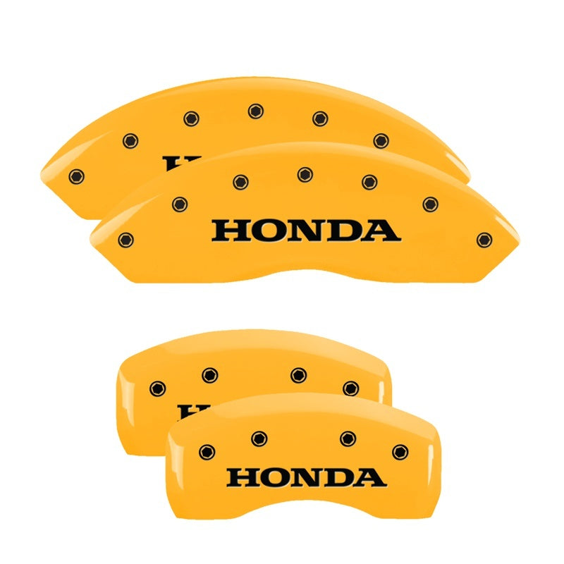 MGP 4 Caliper Covers Engraved Front & Rear Honda Yellow Finish Black Char 2004 Honda Pilot