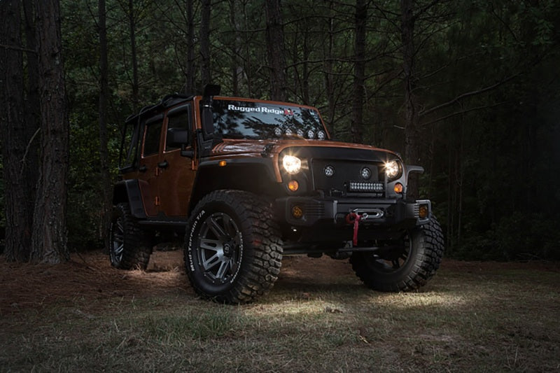 Rugged Ridge 07-18 Jeep Wrangler JK White 4-Piece LED Rock Light Kit