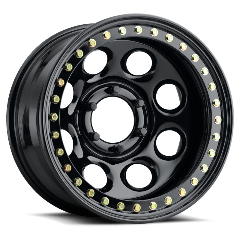 Raceline RT81 Rock 8 17x8in / 5x139.7 BP / -25mm Offset / 107.95mm Bore - Gloss Black Beadlock Wheel