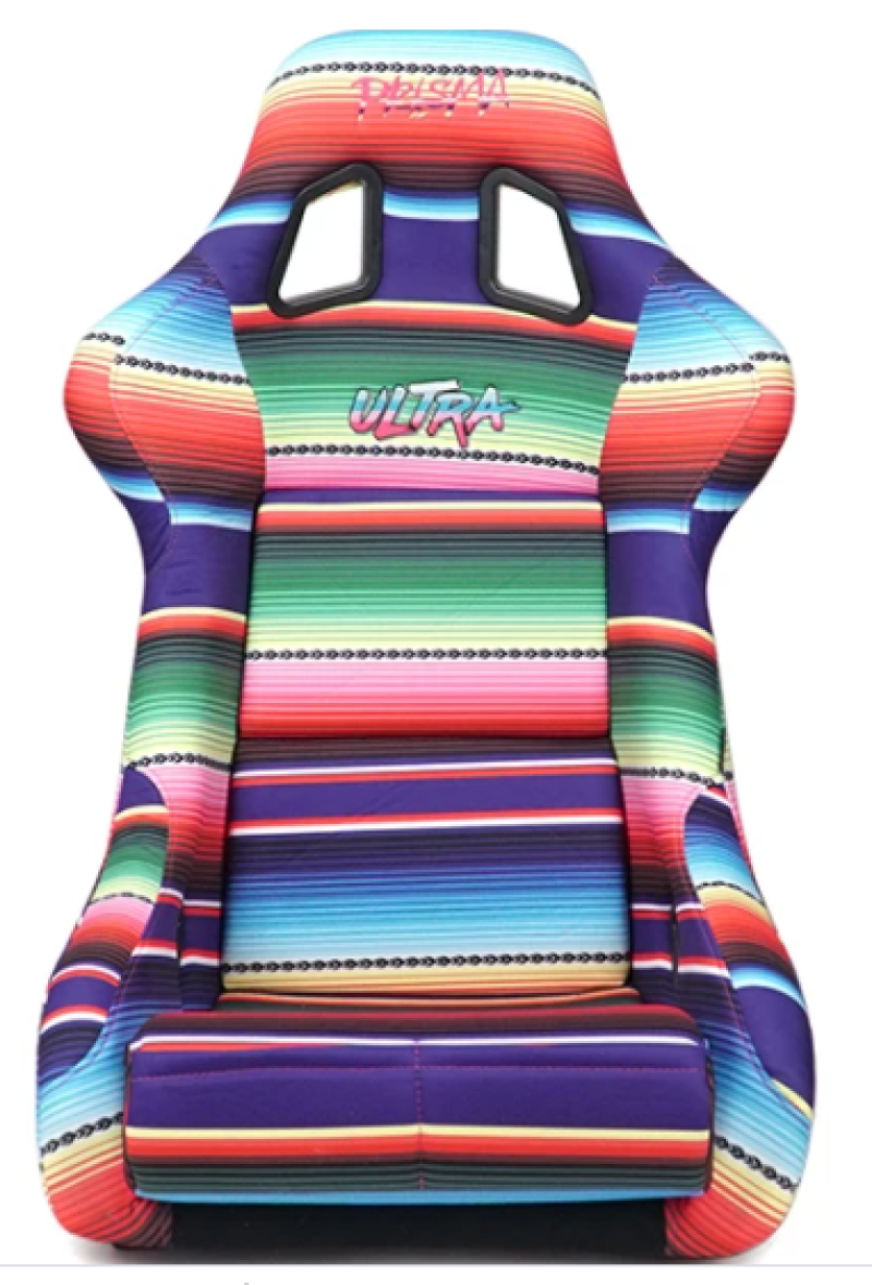 NRG FRP Bucket Seat PRISMA Serepi Edition W/ Red Pearlized Back Mexi-Cali Blanket Print - Large