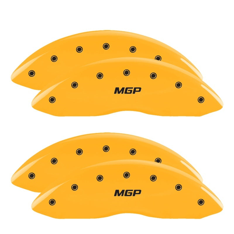 MGP 4 Caliper Covers Engraved Front & Rear Oval Logo/Ford Yellow Finish Black Char 2009 Ford F-150