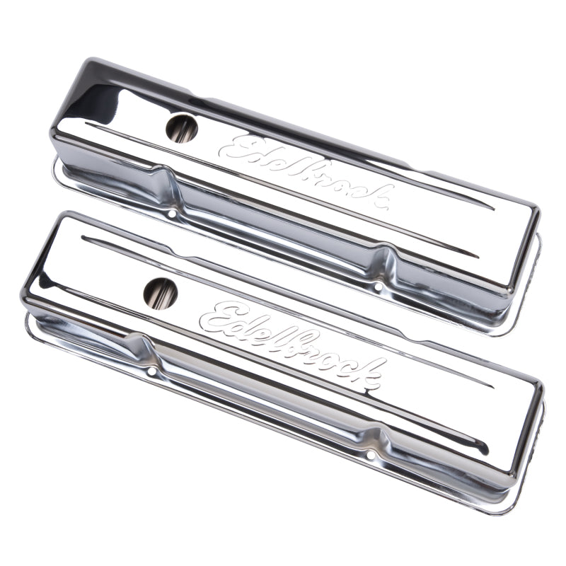 Edelbrock Valve Cover Signature Series Chevrolet 1959-1986 262-400 CI V8 Tall Chrome