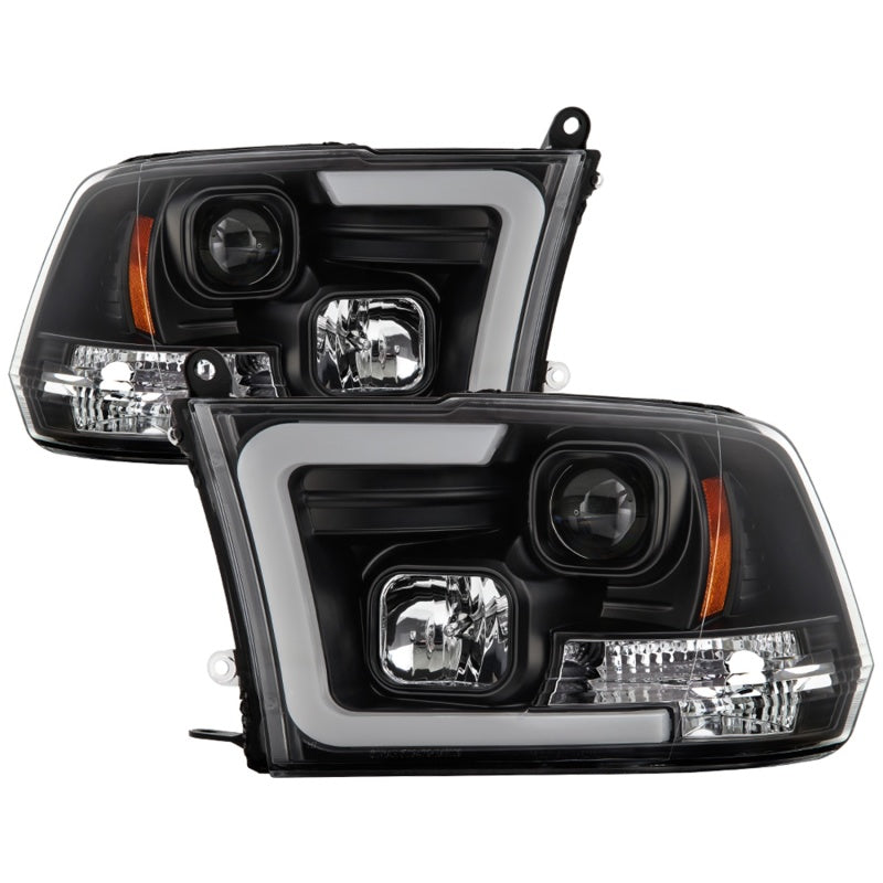 Spyder 09-16 Dodge Ram 1500 Ver 2 Proj Headlight - Light Bar Turn Signal - Blk - PRO-YD-DR09V2-SB-BK