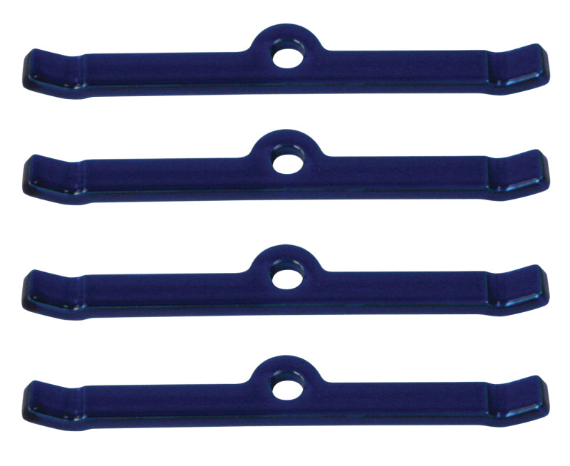 Moroso Chevrolet Small Block Valve Cover Hold Downs - Steel - Blue Powder Coat - Set of 4