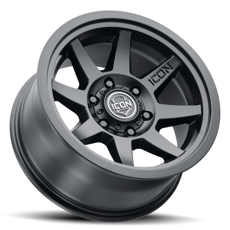 ICON Rebound 17x8.5 5x5 -6mm Offset 4.5in BS 71.5mm Bore Satin Black Wheel