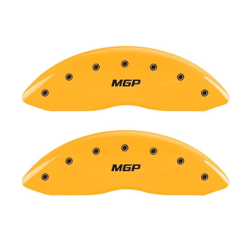 MGP Front set 2 Caliper Covers Engraved Front MGP Yellow finish black ch