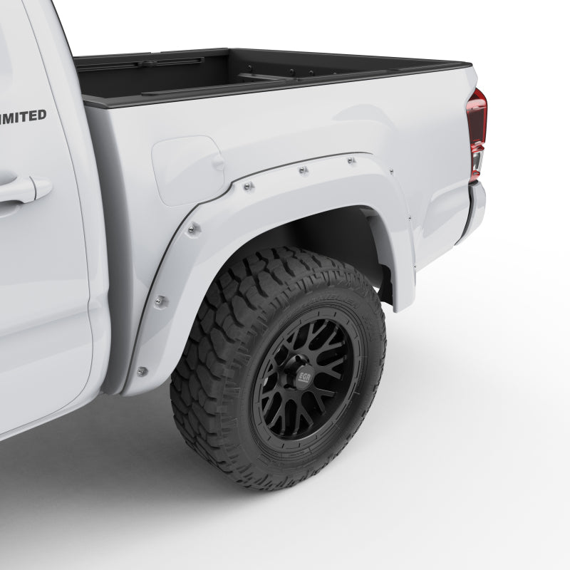 EGR 16+ Toyota Tacoma w/Mudflap Bolt-On Look Color Match Fender Flares - Set - Super White