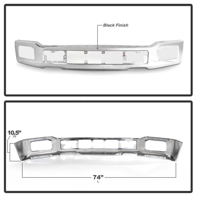 Spyder 18-20 Ford F150 XLT/Lariat w/ Fog Lights Hole Front Bumper - Chrome (FB-FF15018X-FOG-C)