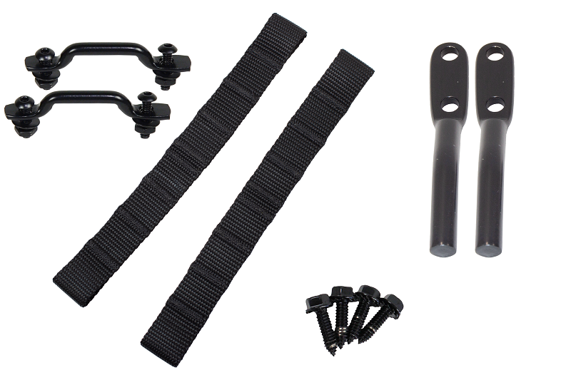 Kentrol Jeep Wrangler TJ Polished Stainless Door Strap Kit Black Powdercoat Stainless Steel