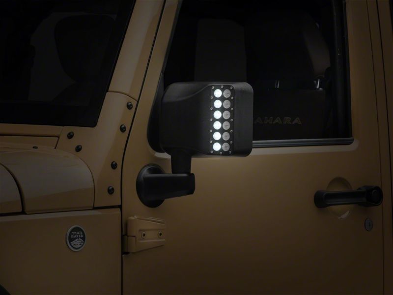 Raxiom 07-18 Jeep Wrangler JK Off-Road LED Manual Mirrors w/ Turn Signals